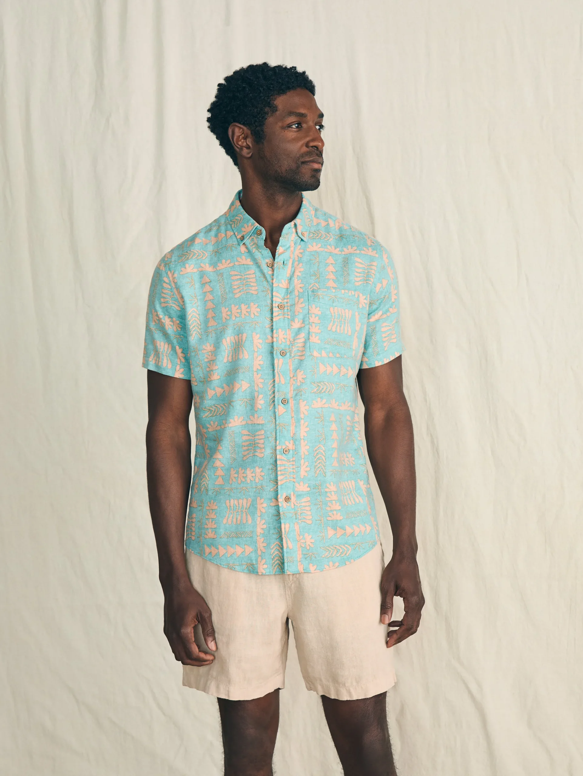 Faherty Brand Anna Kahalekulu Short-Sleeve Breeze Shirt -