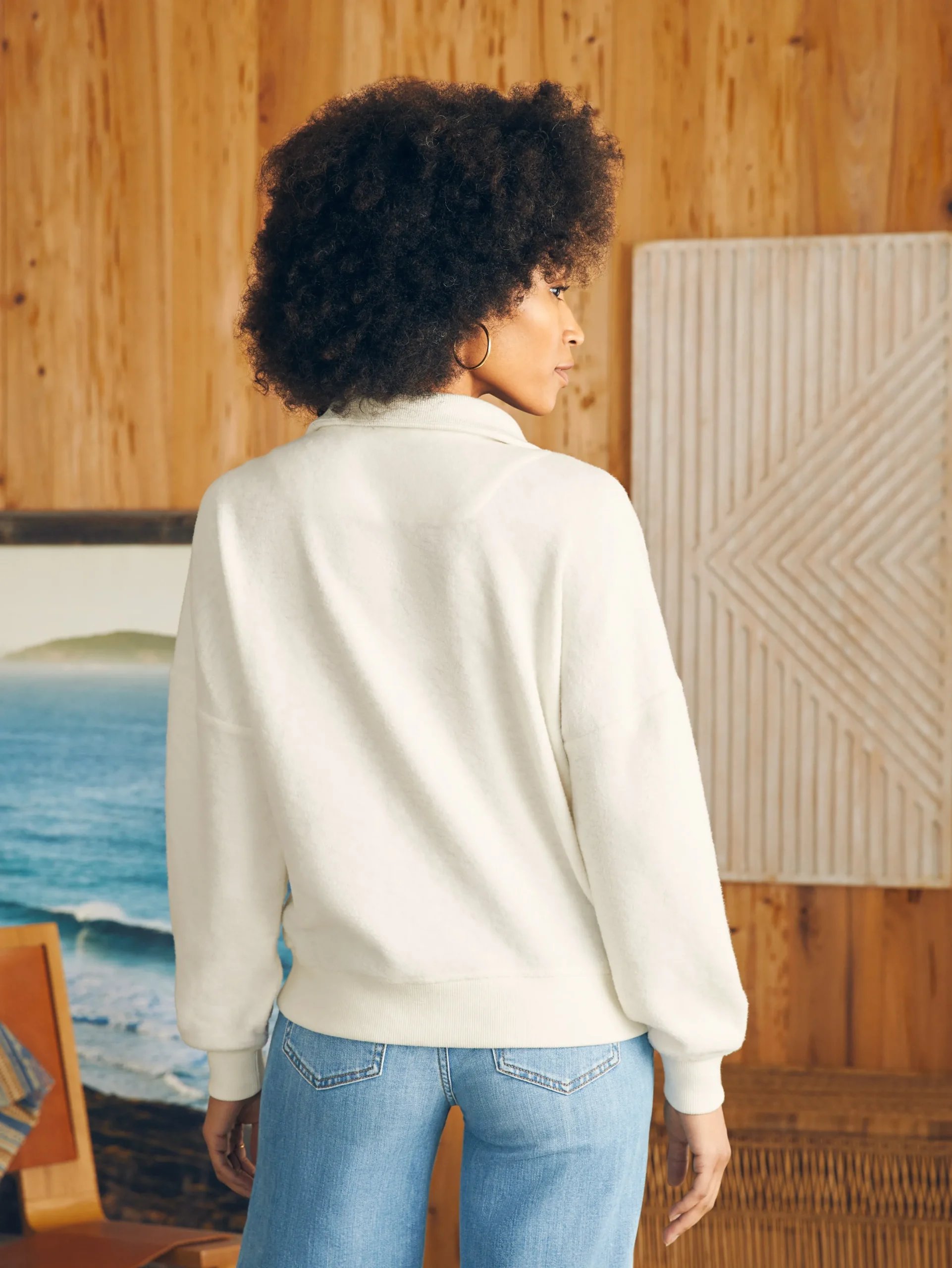 Women Faherty Brand Beach Fleece Quarter Zip -