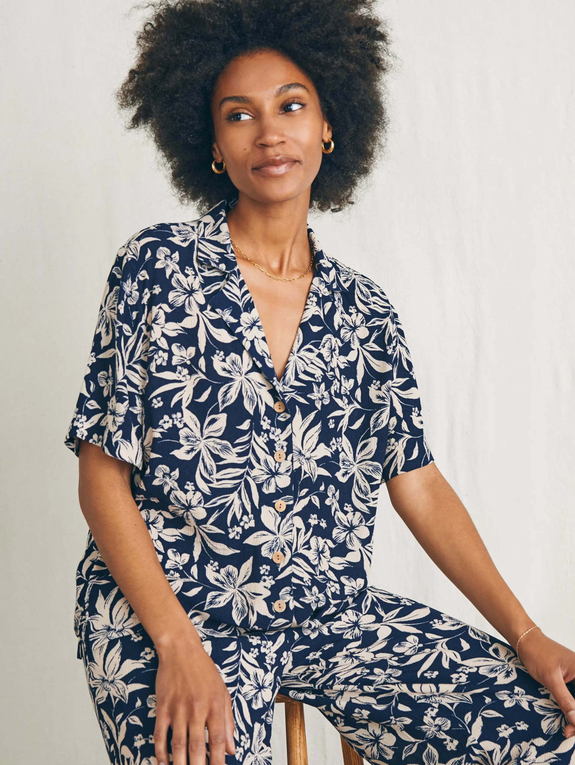 Women Faherty Brand Cabana Camp Shirt -