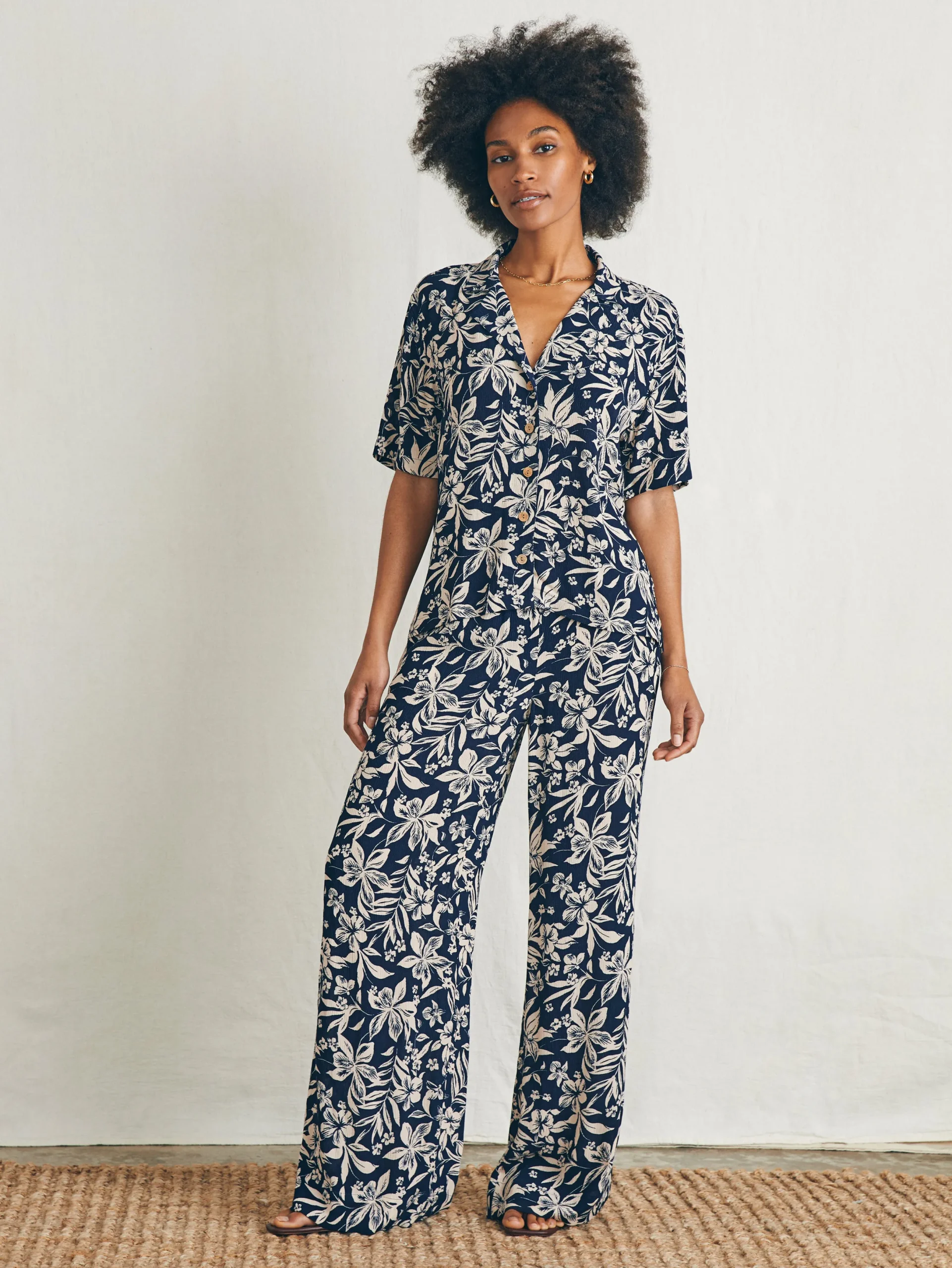 Women Faherty Brand Cabana Camp Shirt -