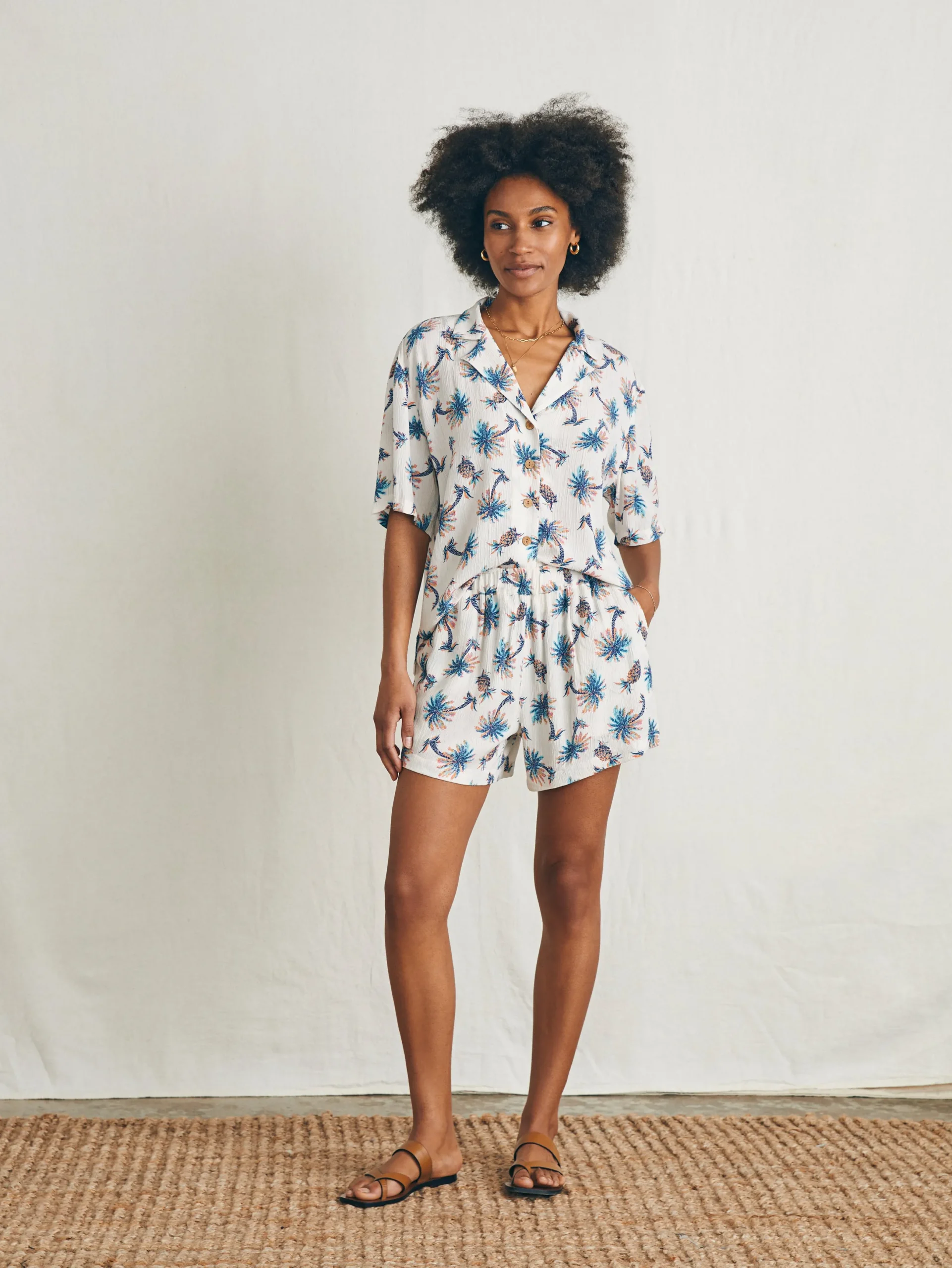 Women Faherty Brand Cabana Camp Shirt -