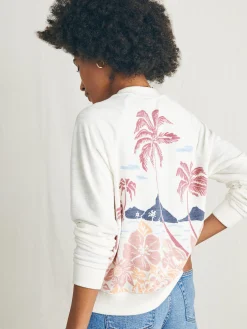 Women Faherty Brand Cabana Towel Terry Crew -