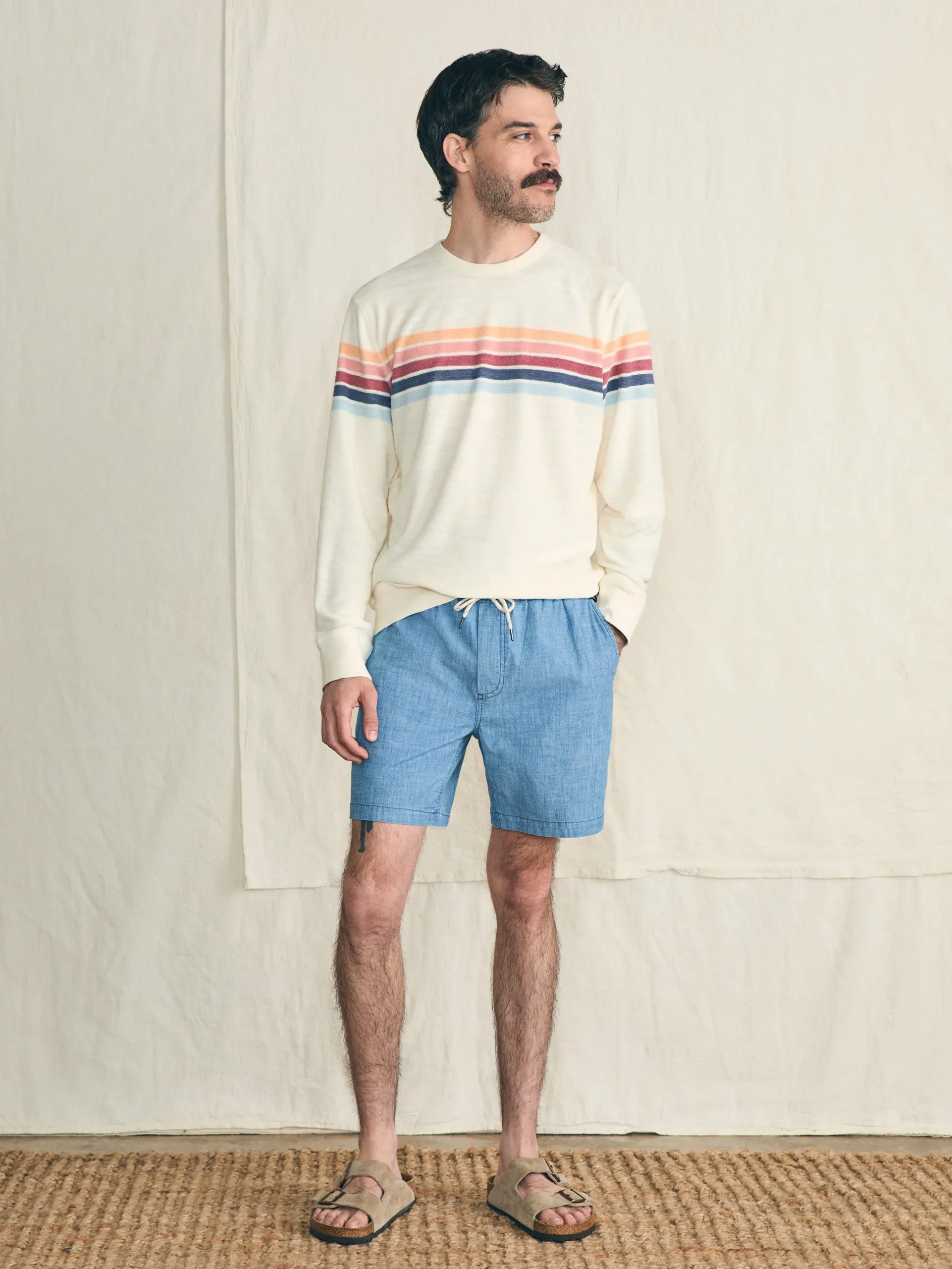 Faherty Brand Cabana Towel Terry Crewneck -