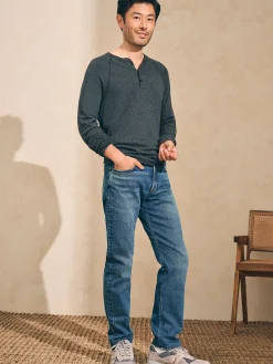 Faherty Brand Cloud Cotton Long-Sleeve Henley (Tall) -