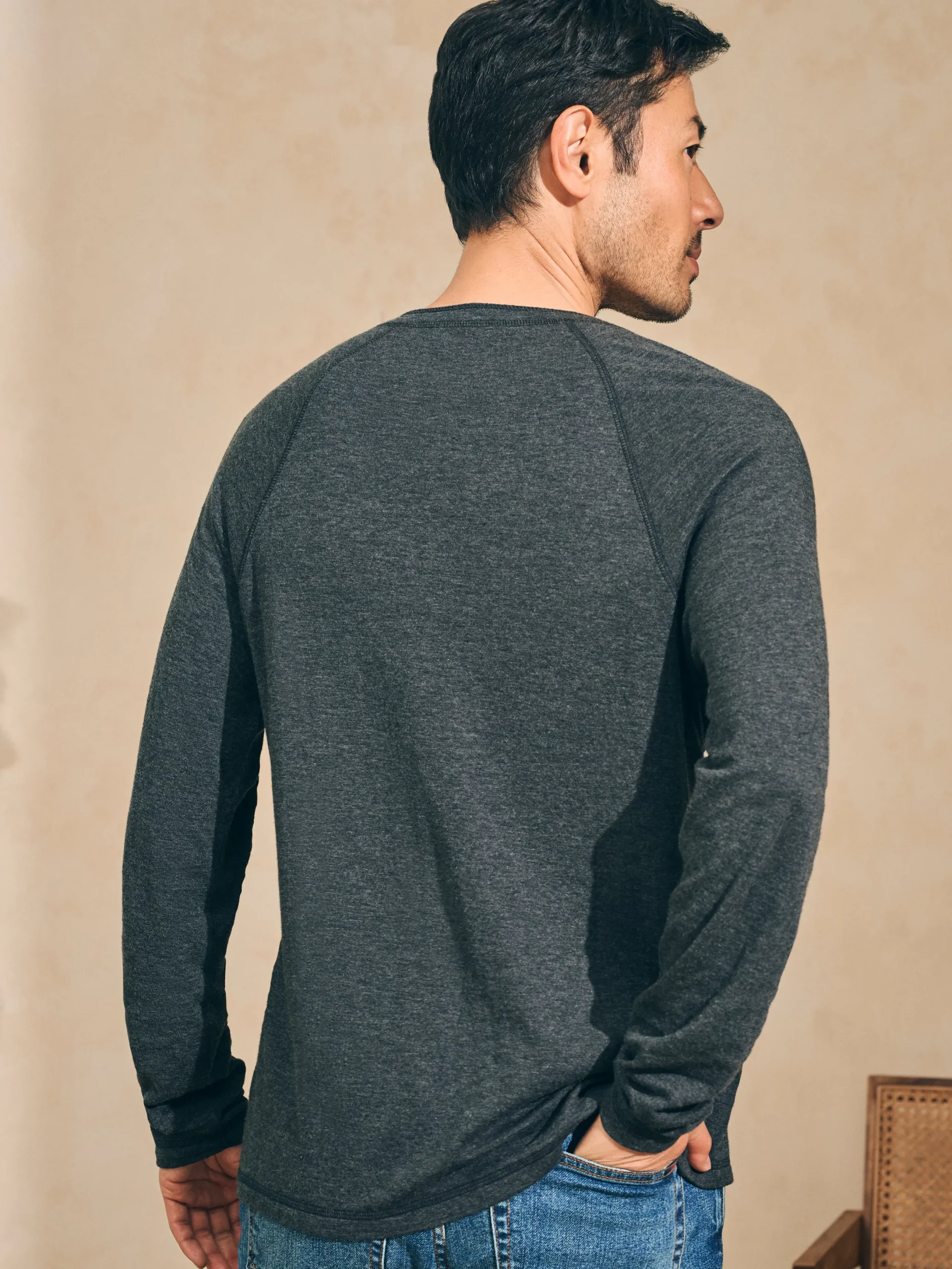 Faherty Brand Cloud Cotton Long-Sleeve Henley (Tall) -