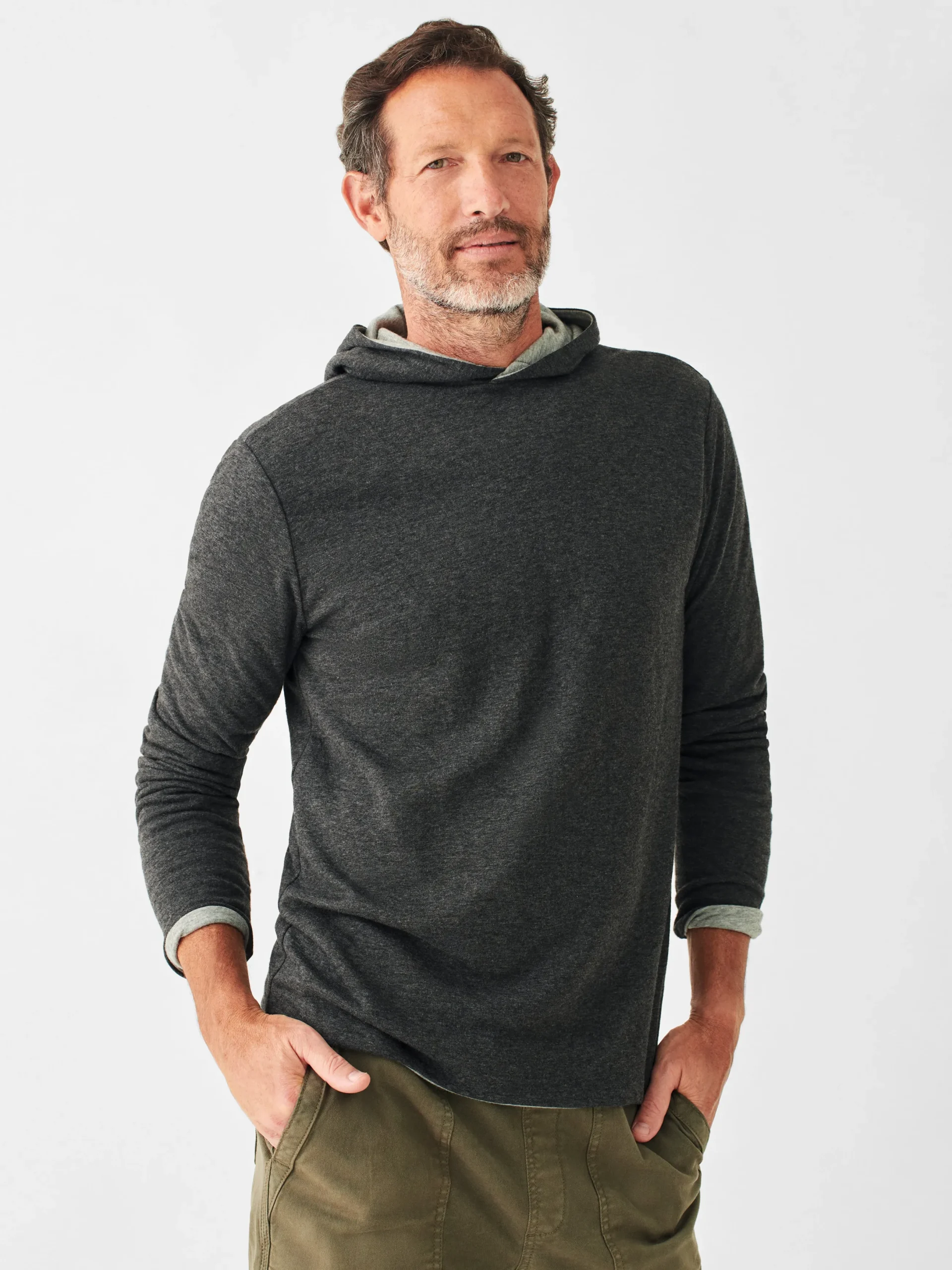 Faherty Brand Cloud Cotton Reversible Hoodie -