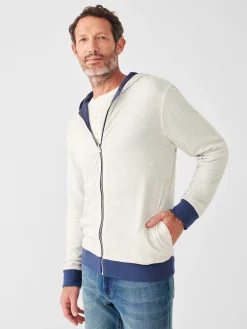 Faherty Brand Cloud Cotton Reversible Zip Hoodie -