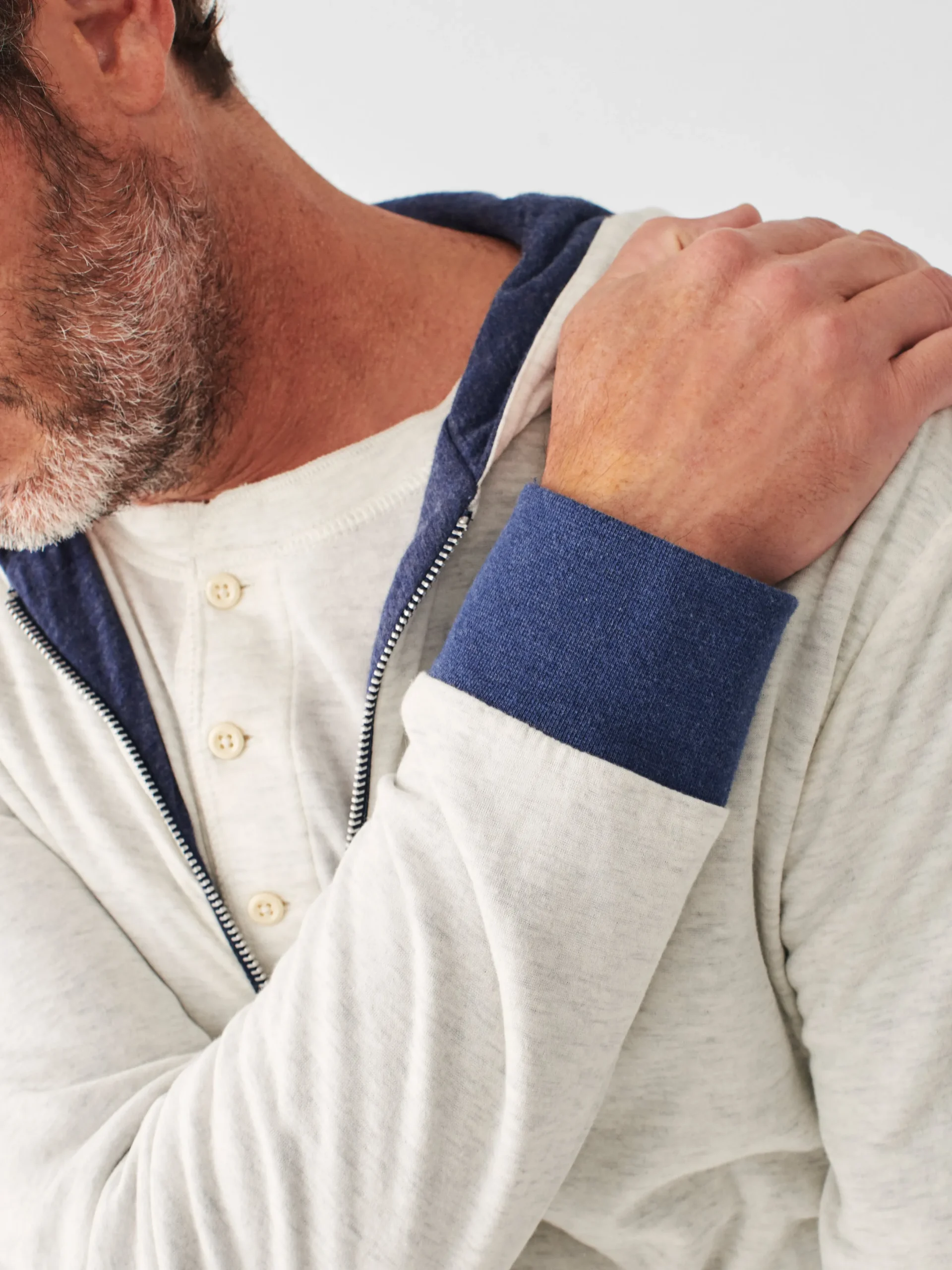 Faherty Brand Cloud Cotton Reversible Zip Hoodie -