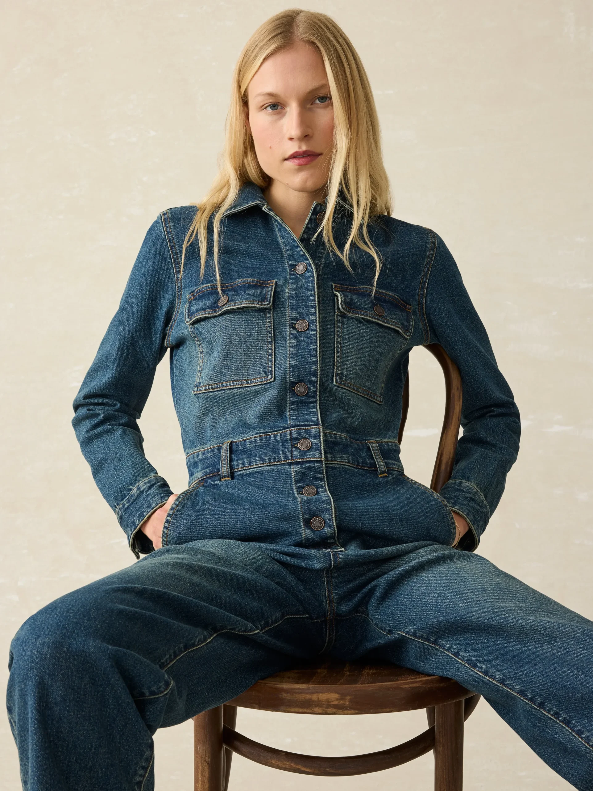 Women Faherty Brand Denim Michelle Jumpsuit -