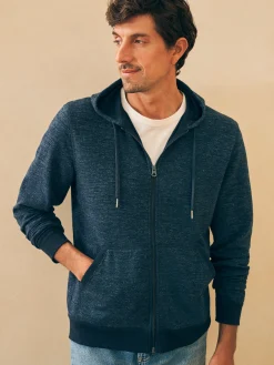 Faherty Brand Double Knit Zip Hoodie -