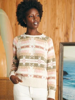 Women Faherty Brand Doug Good Feather Cotton Slub Pullover -