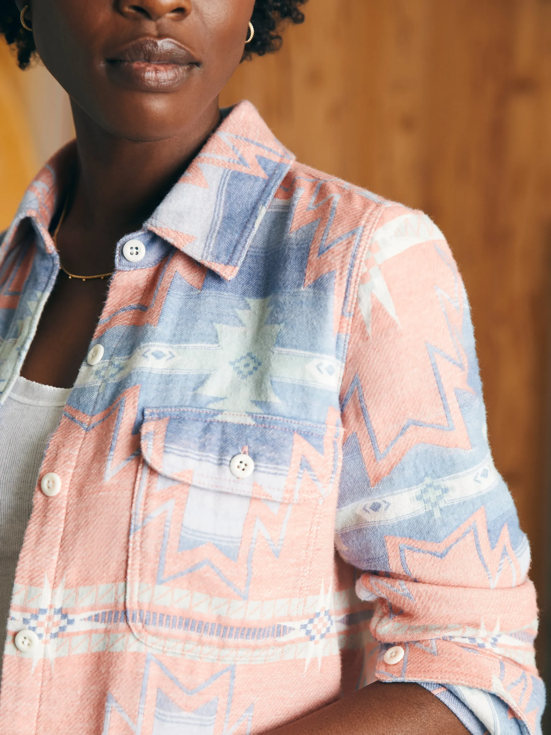 Women Faherty Brand Doug Good Feather Daly Shirt -