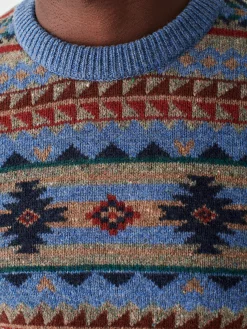 Faherty Brand Doug Good Feather Fair Isle Sweater -