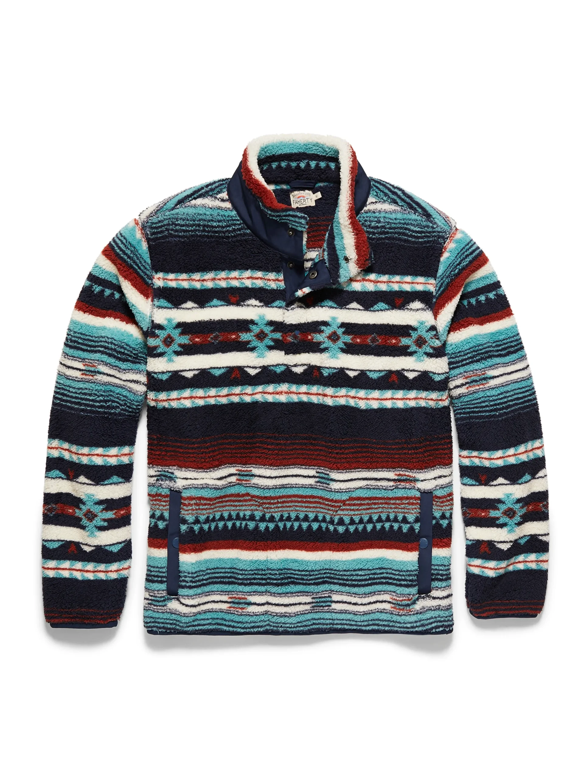 Faherty Brand Doug Good Feather High Pile Fleece Popover -