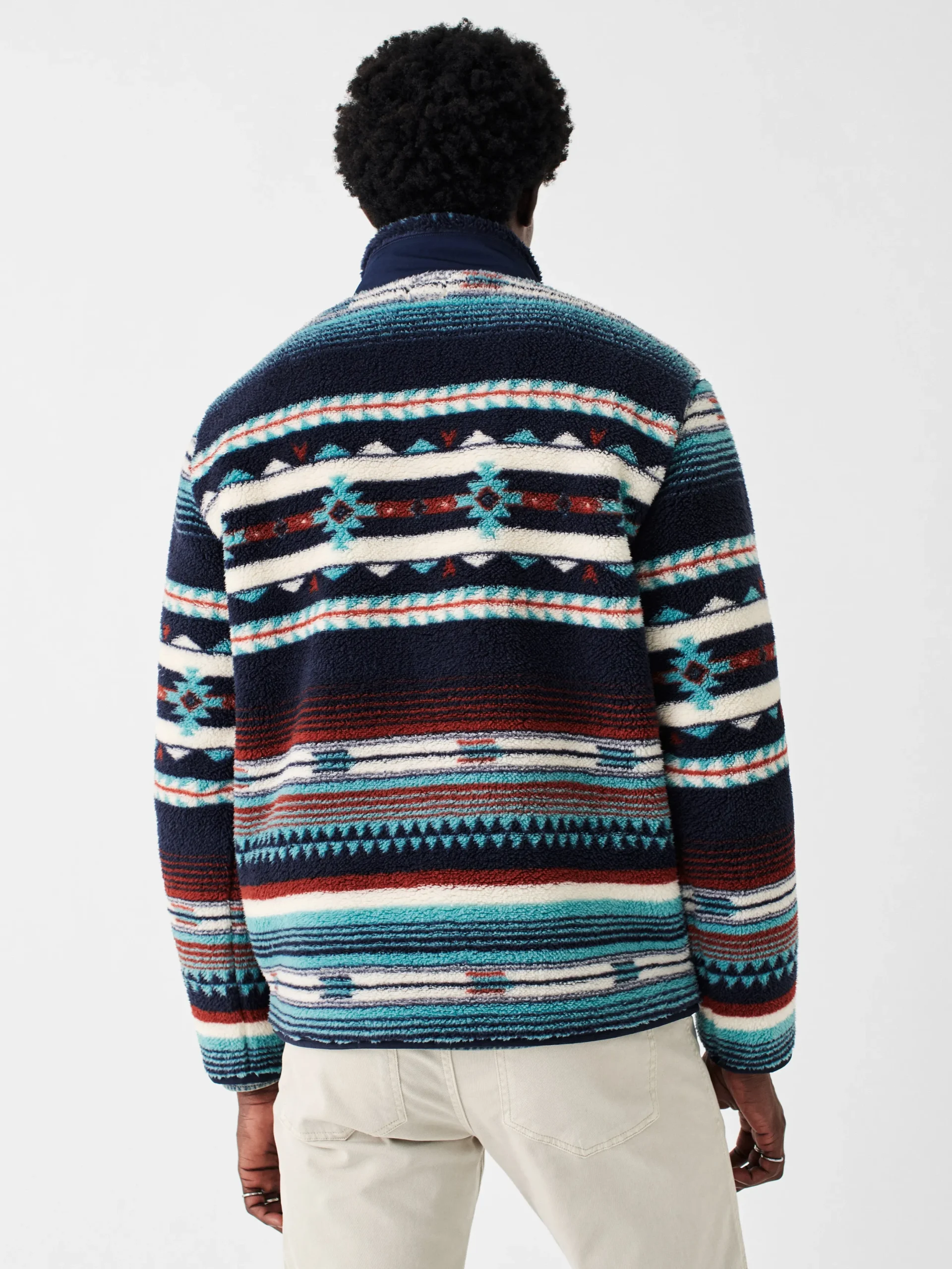 Faherty Brand Doug Good Feather High Pile Fleece Popover -