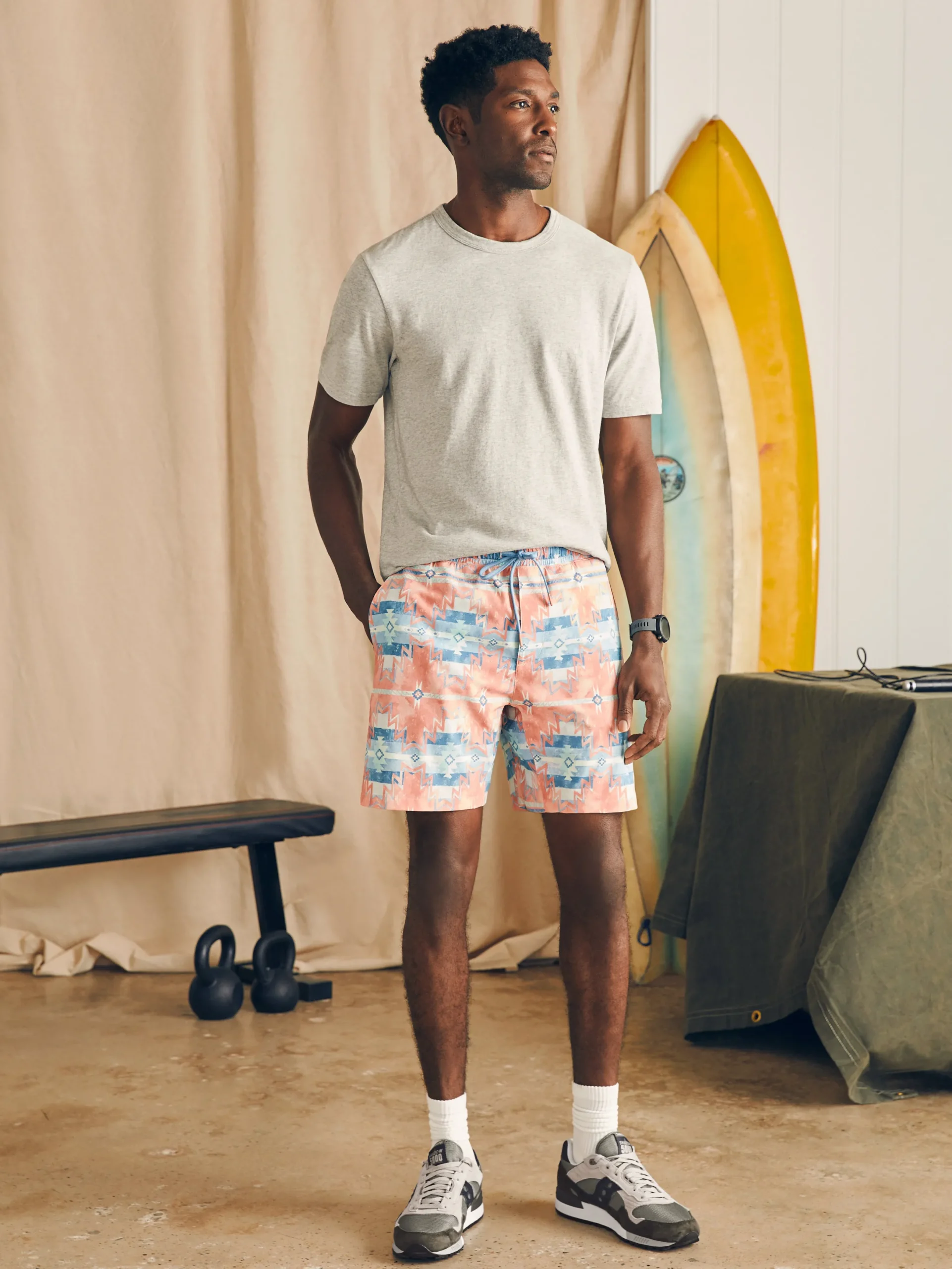 Faherty Brand Doug Good Feather Shorelite Active Swim Short (7" Inseam) -