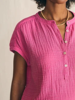 Women Faherty Brand Dream Cotton Gauze Desmond Top -