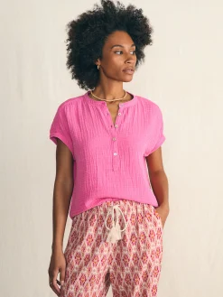 Women Faherty Brand Dream Cotton Gauze Desmond Top -