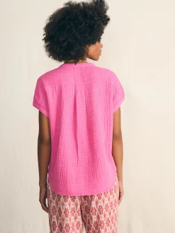 Women Faherty Brand Dream Cotton Gauze Desmond Top -