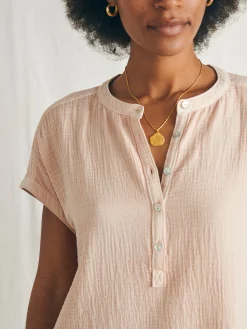 Women Faherty Brand Dream Cotton Gauze Desmond Top -