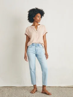 Women Faherty Brand Dream Cotton Gauze Desmond Top -