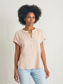 Women Faherty Brand Dream Cotton Gauze Desmond Top -