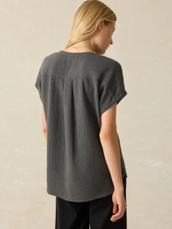 Women Faherty Brand Dream Cotton Gauze Desmond Top -