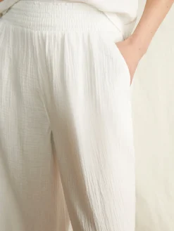 Women Faherty Brand Dream Cotton Gauze Wide Leg Pant -