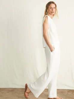 Women Faherty Brand Dream Cotton Gauze Wide Leg Pant -
