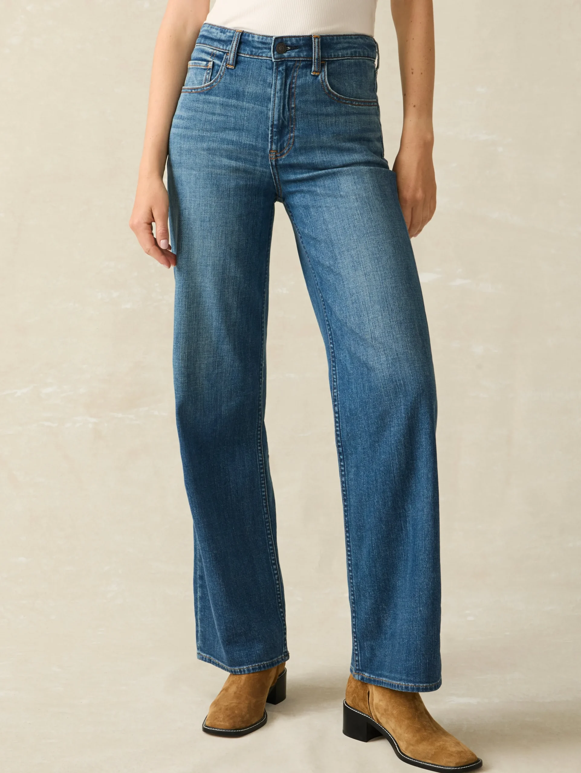 Women Faherty Brand Dream Jean Wide Leg -