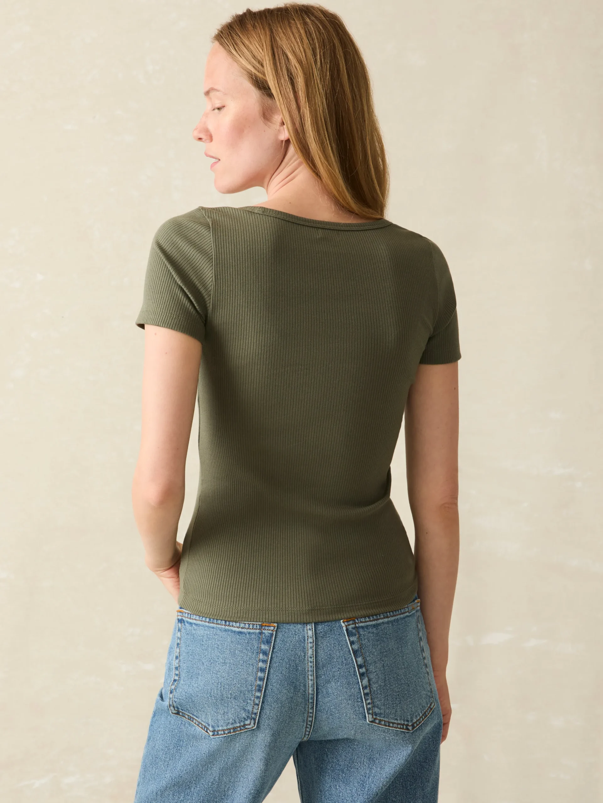 Women Faherty Brand Freestyle Rib Knit Tee -
