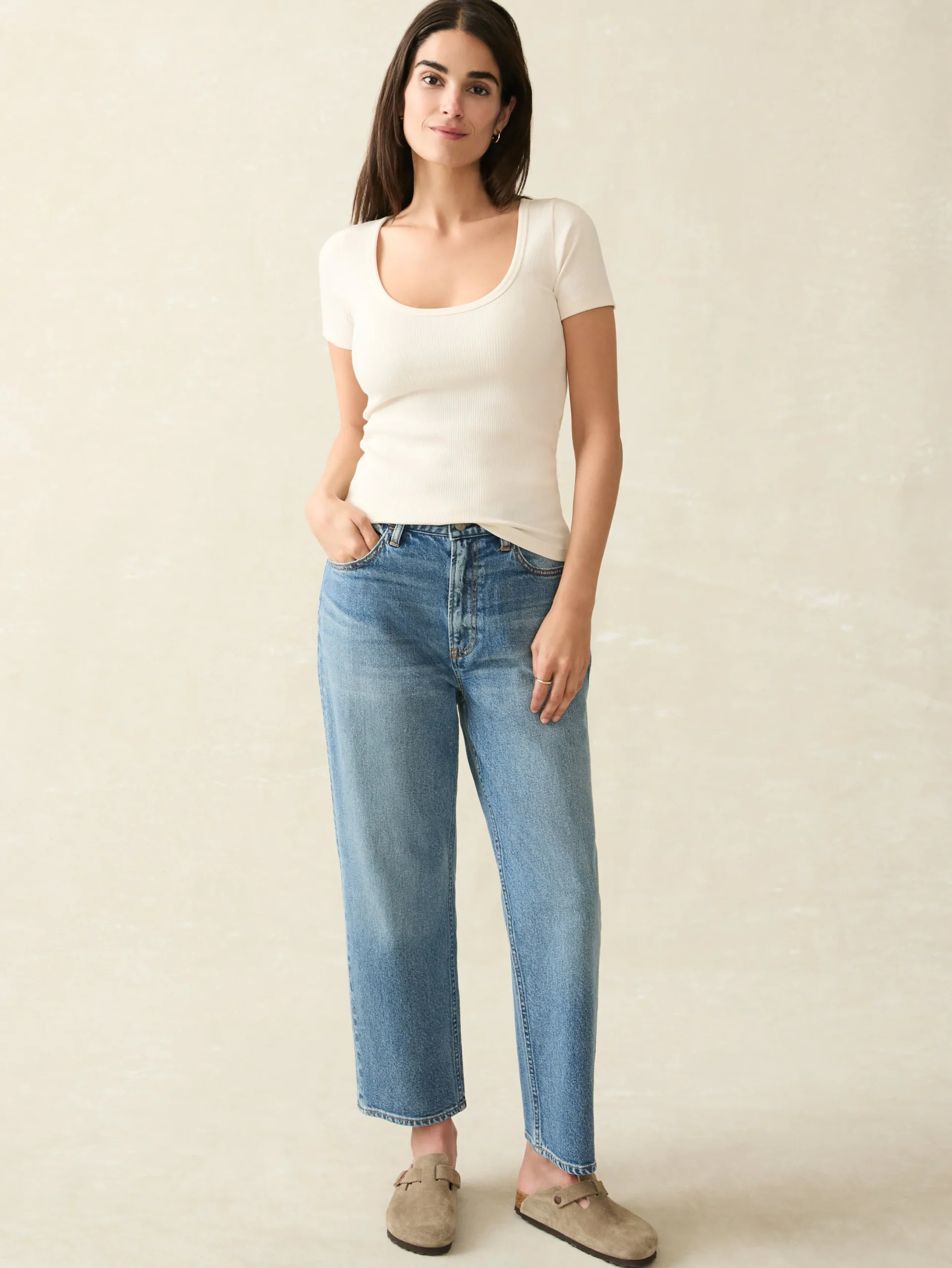 Women Faherty Brand Freestyle Rib Knit Tee -