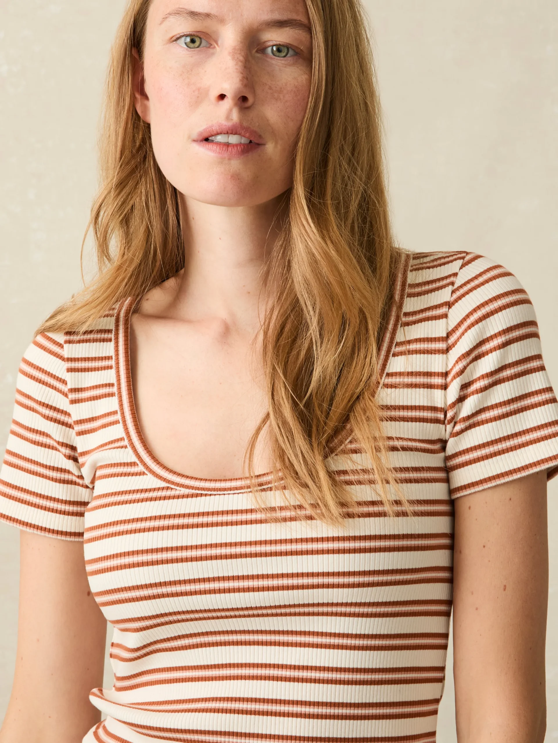 Women Faherty Brand Freestyle Rib Knit Tee -