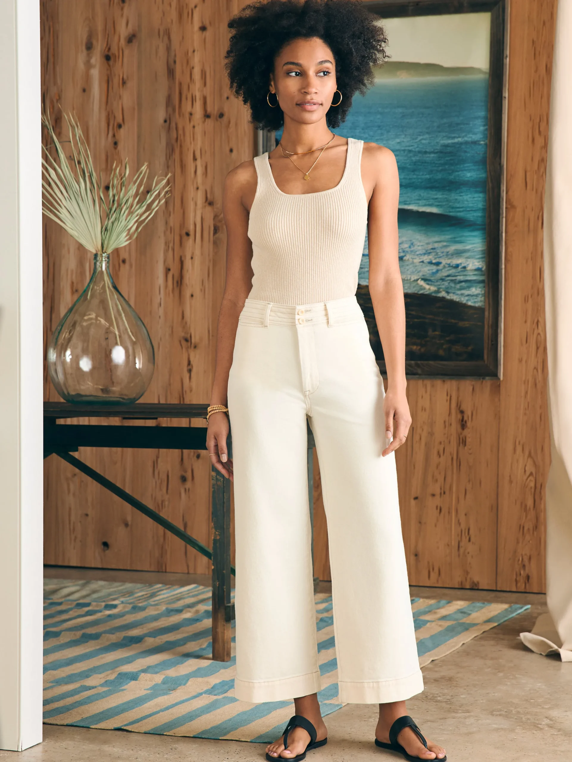 Women Faherty Brand Harbor Crop Jean -