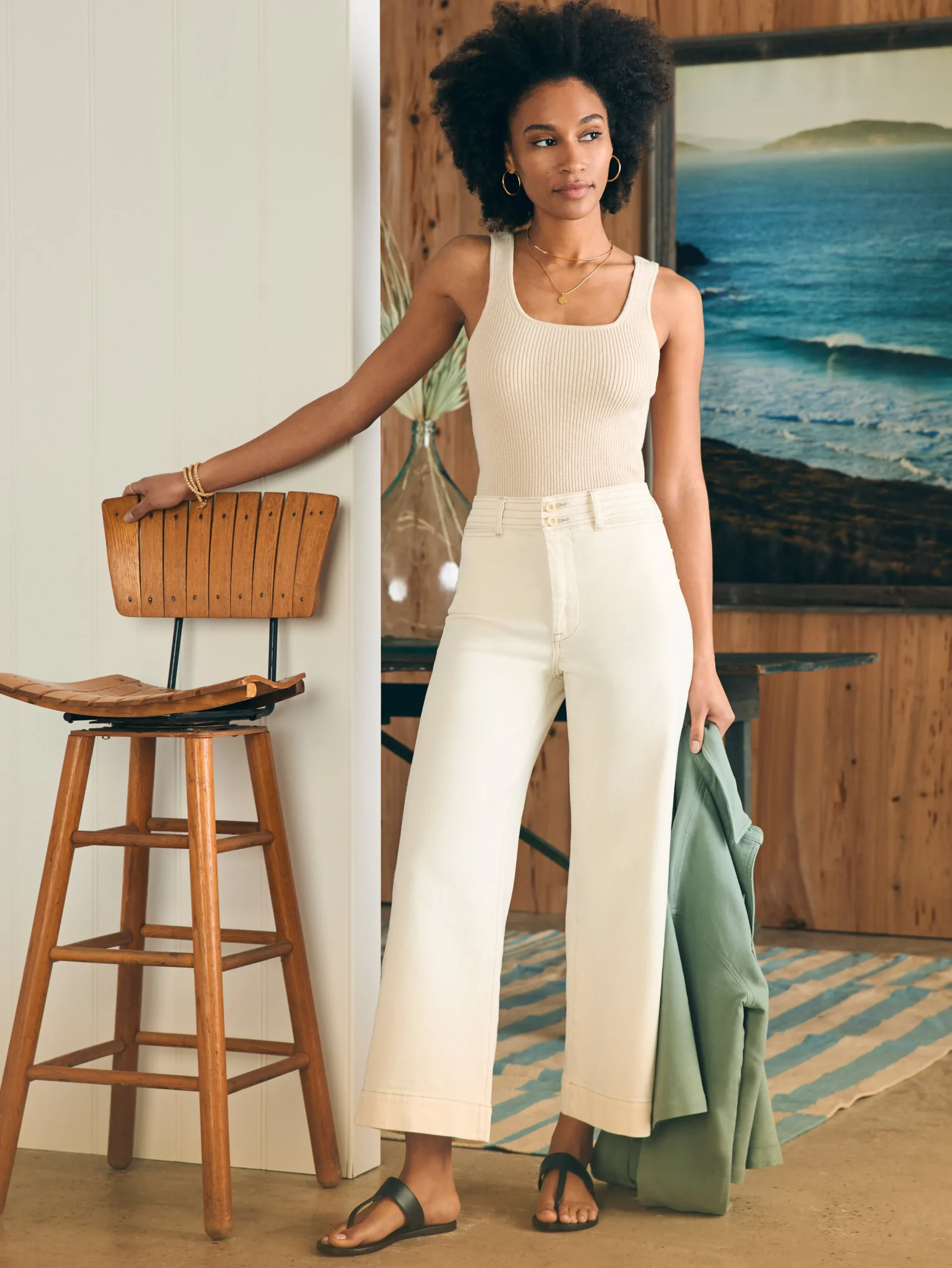 Women Faherty Brand Harbor Crop Jean -