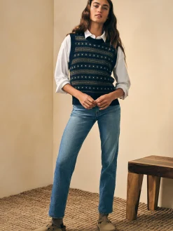 Women Faherty Brand Highland Fair Isle Sweater Vest -