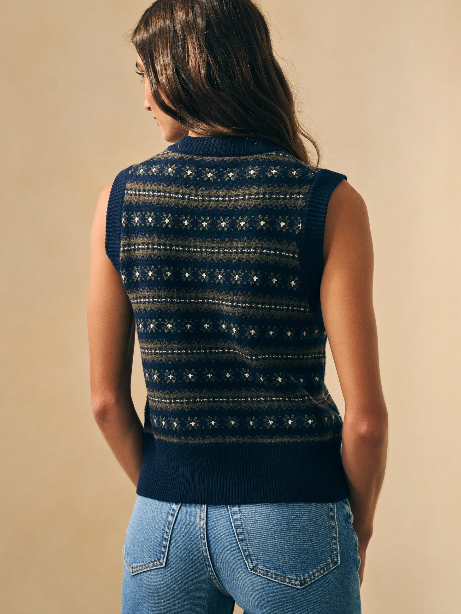 Women Faherty Brand Highland Fair Isle Sweater Vest -