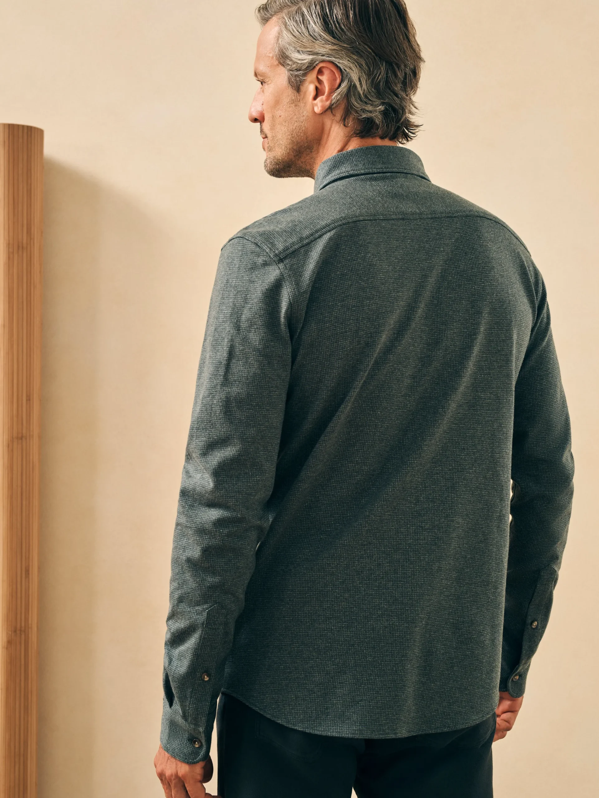 Faherty Brand Houndstooth Knit Shirt -