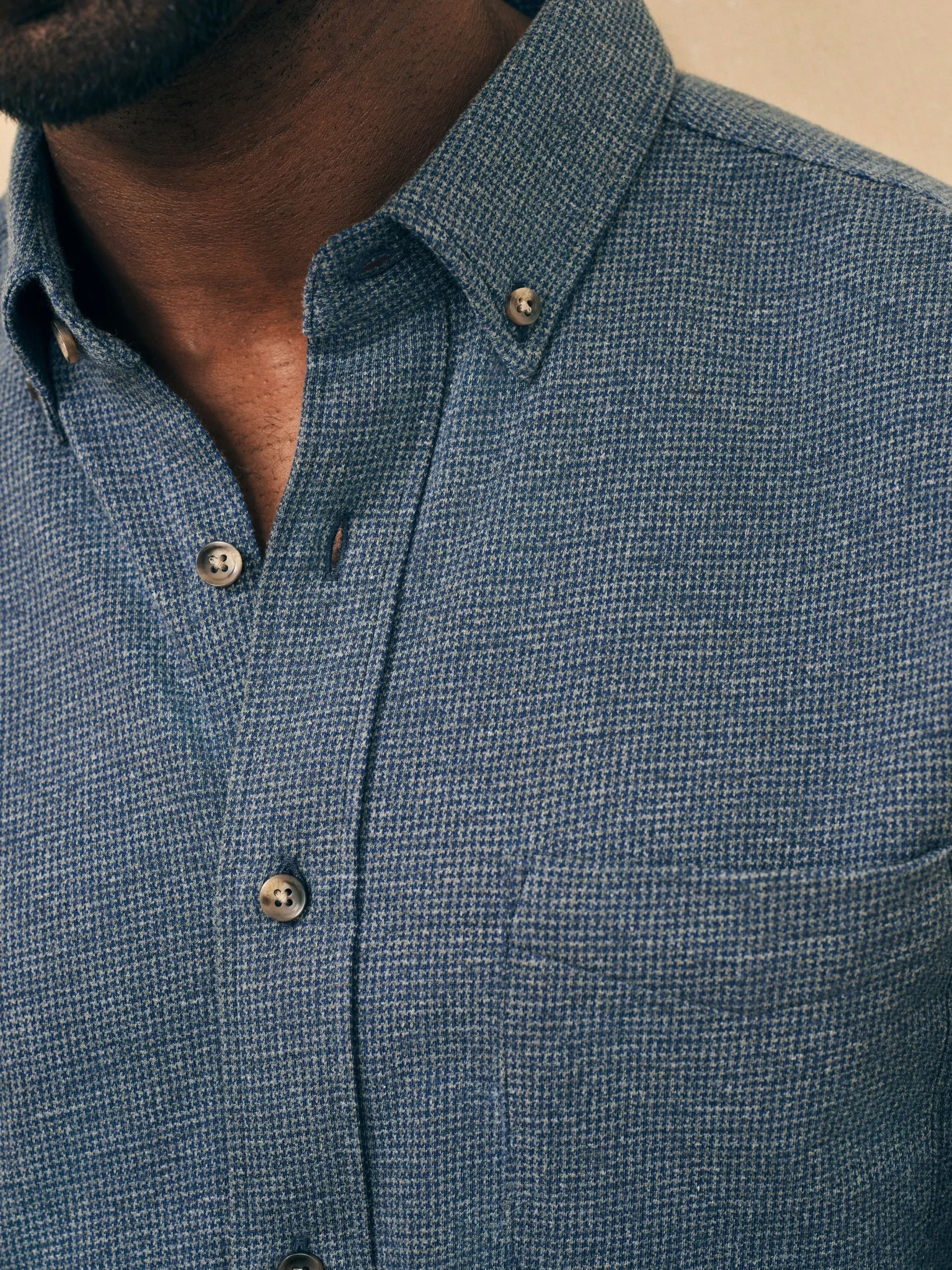Faherty Brand Houndstooth Knit Shirt -