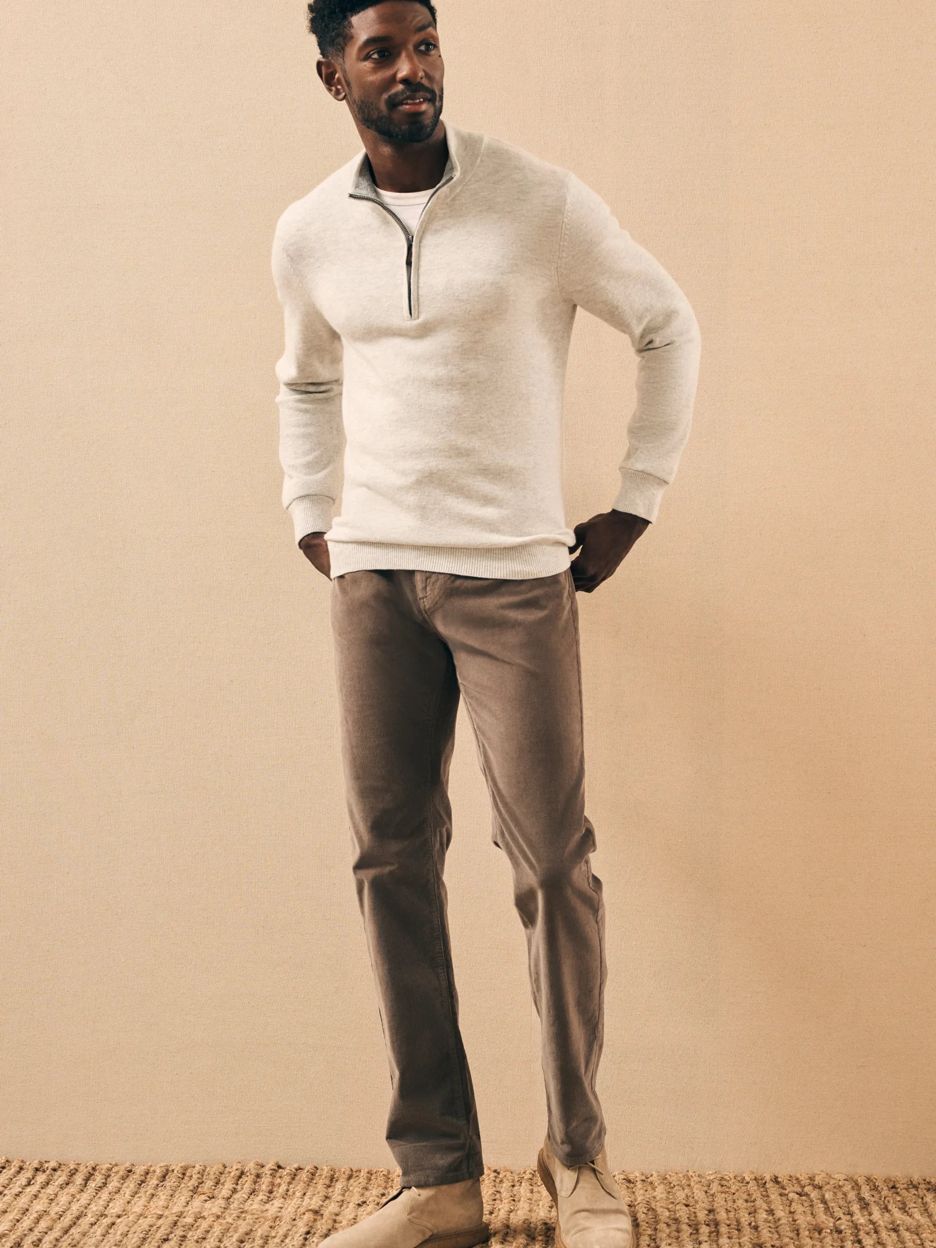 Faherty Brand Jackson Quarter Zip Sweater -