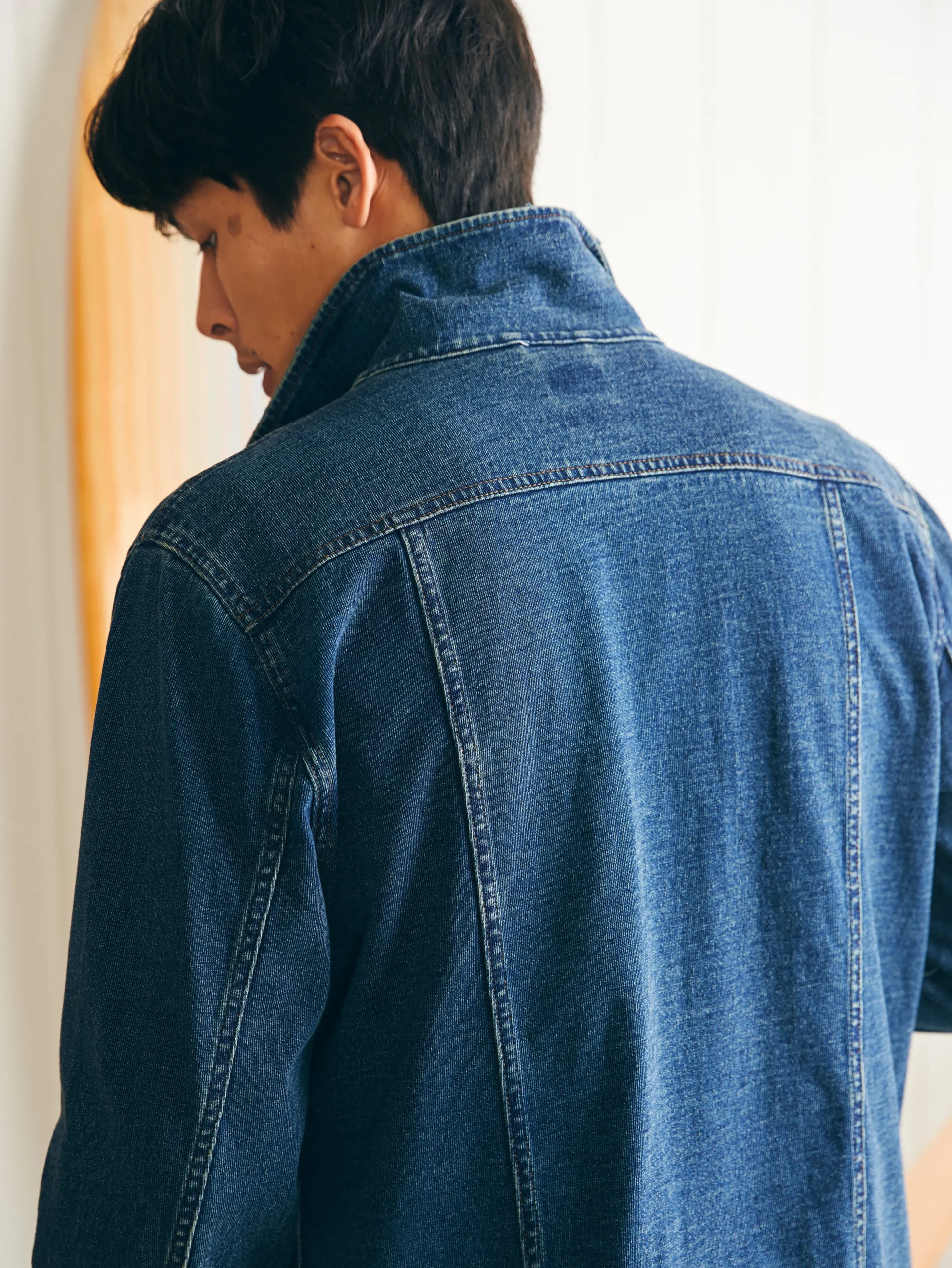 Faherty Brand Jersey Trucker Jacket -