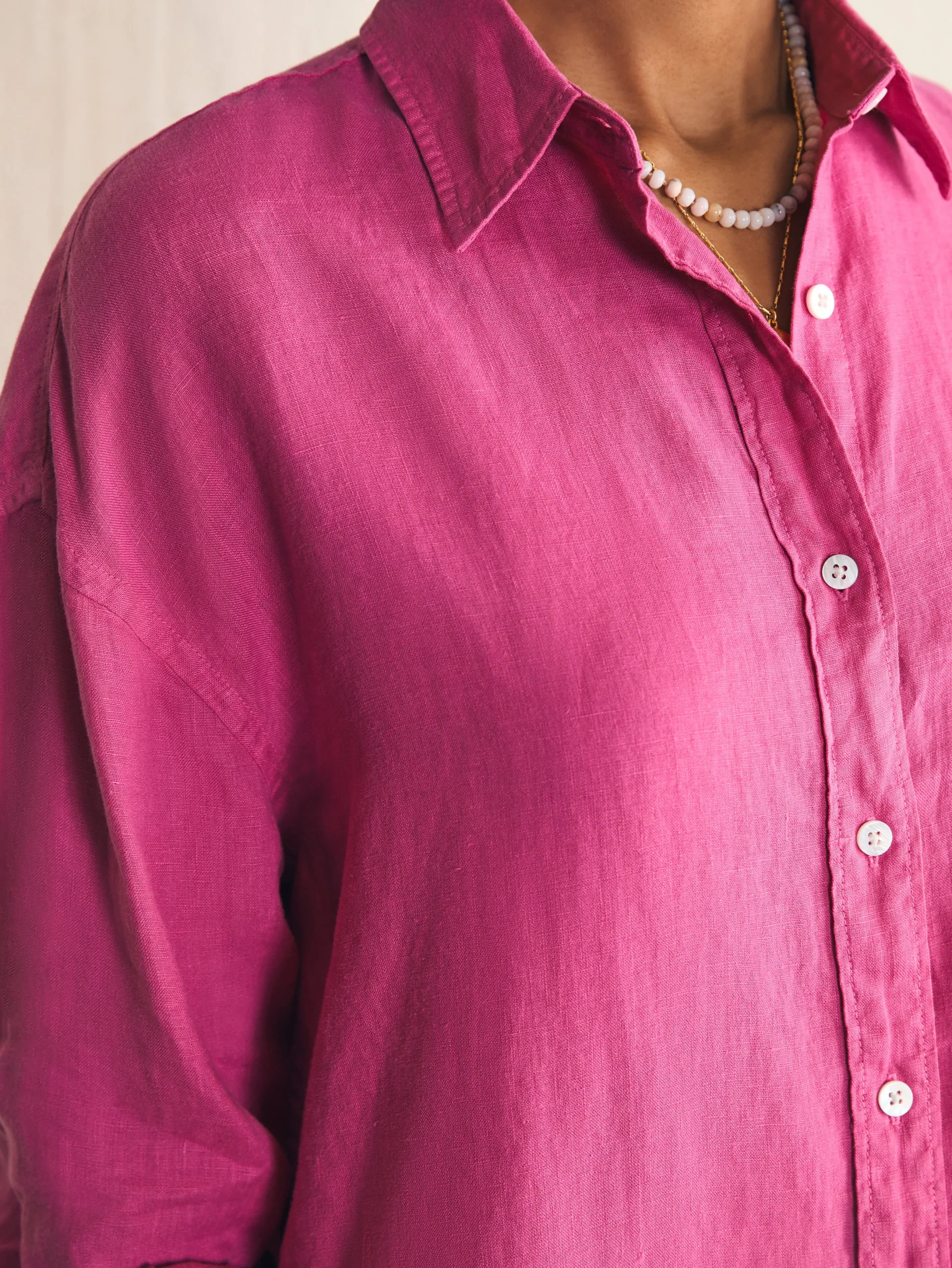 Women Faherty Brand Laguna Linen Relaxed Shirt -