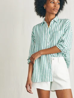 Women Faherty Brand Laguna Linen Relaxed Shirt -
