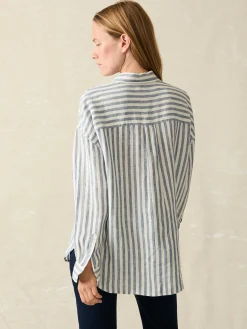 Women Faherty Brand Laguna Linen Relaxed Shirt -