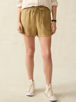 Women Faherty Brand Laguna Linen Tie Waist Short -