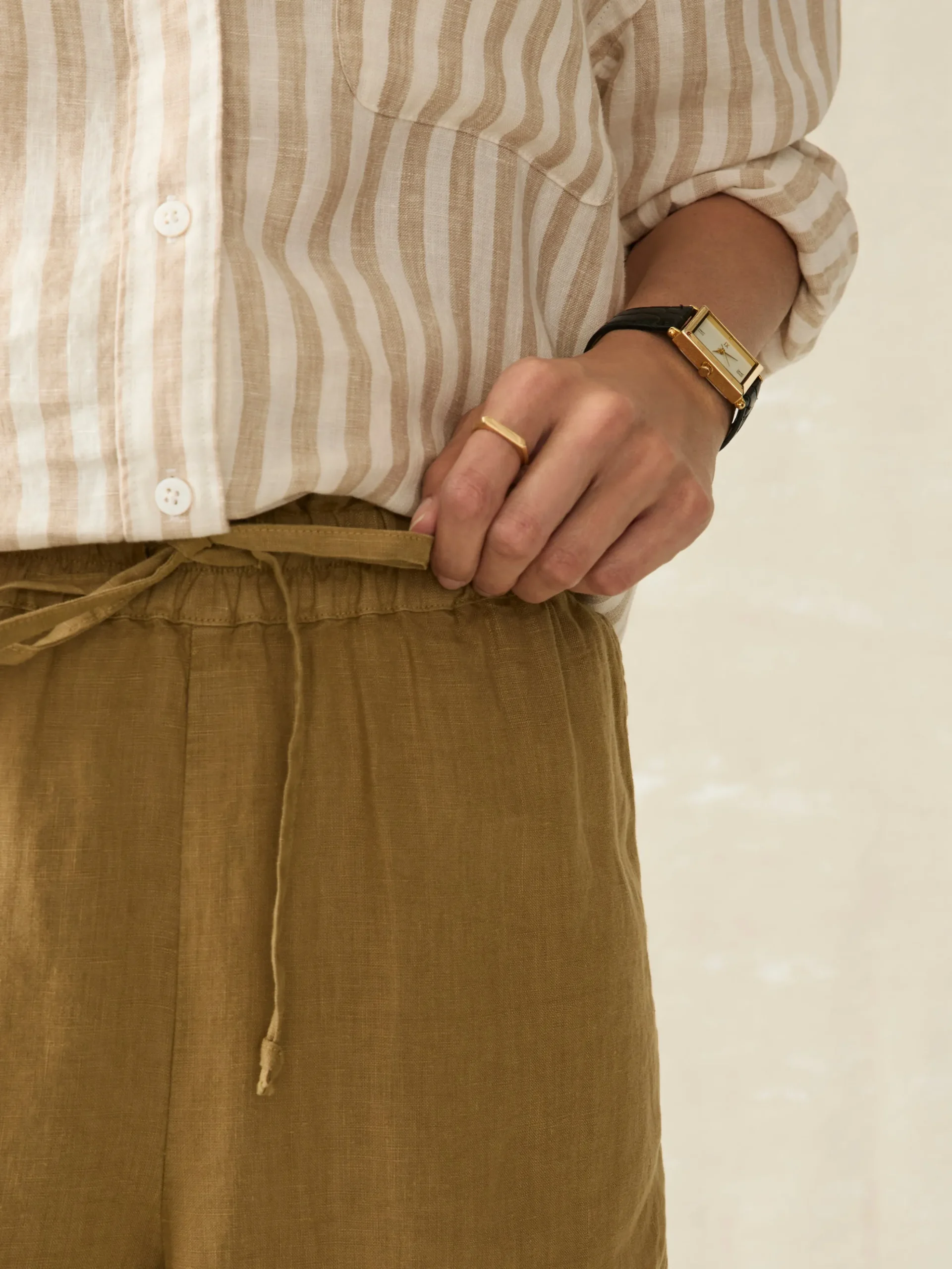 Women Faherty Brand Laguna Linen Tie Waist Short -