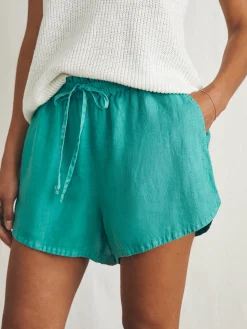 Women Faherty Brand Laguna Linen Tie Waist Short -