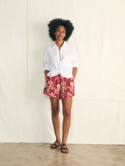 Women Faherty Brand Laguna Linen Tie Waist Short -