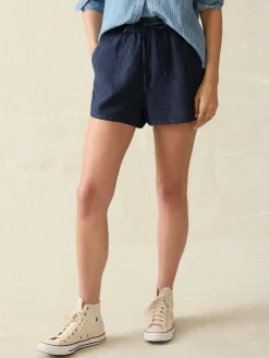 Women Faherty Brand Laguna Linen Tie Waist Short -