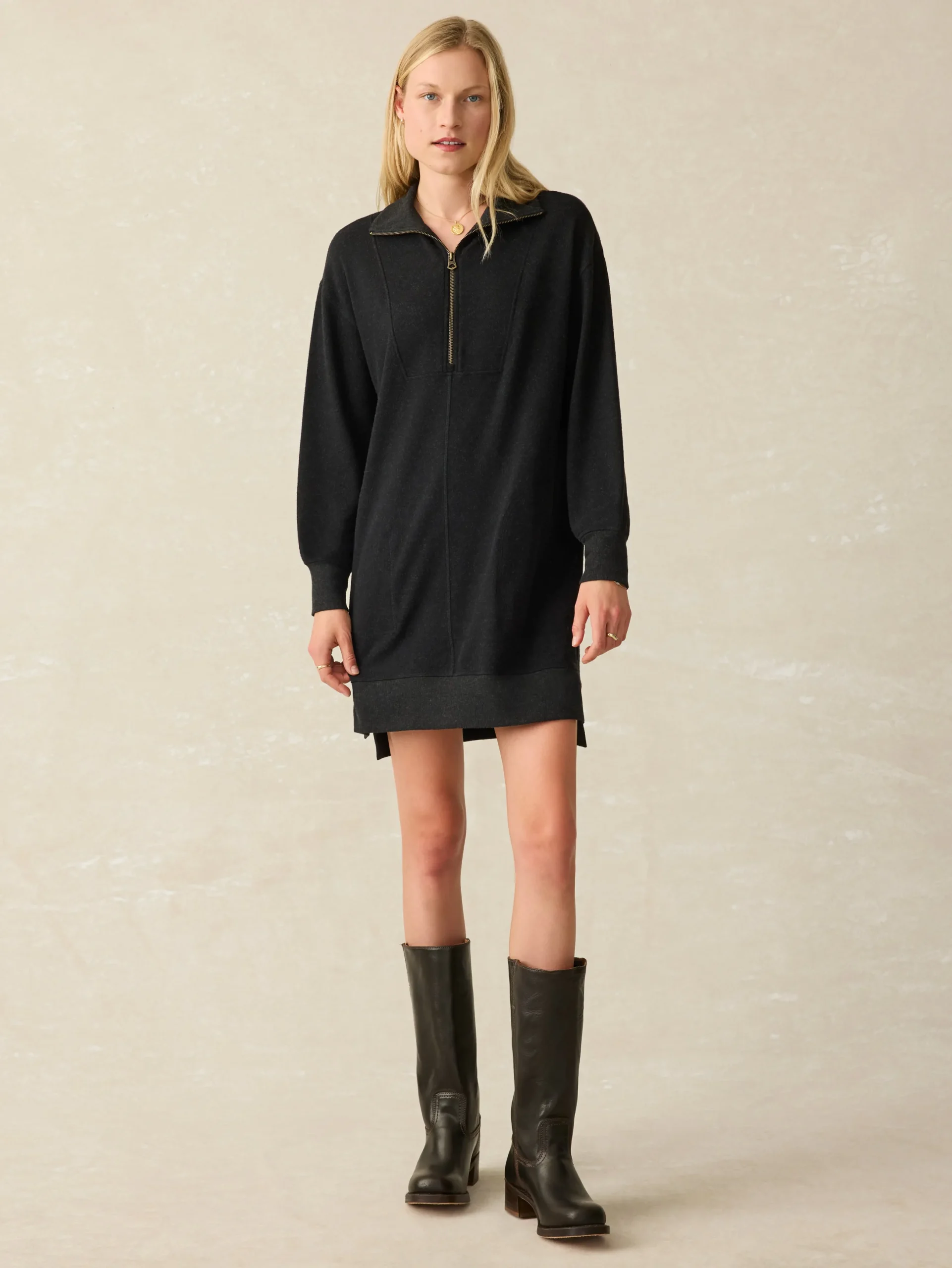 Women Faherty Brand Legend™ Quarter Zip Dress -